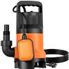 VEVOR Pompa Sommergibile per Pozzetto 650 W, 15000 L/H, per Acque Sporche e Pulite con Interruttore a Galleggiante Automatico, Cavo Lungo, Sollevamento Massimo 8 m, per Piscine, Giardino