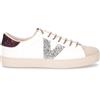 VICTORIA Sneaker In Pelle Bianco Argento Bordeaux - Donna - Bianco Argento Bordeaux