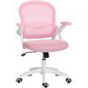 Vinsetto Sedia da Ufficio Ergonomica e Regolabile con Schienale a Rete e Seduta Imbottita, 65.5x61.5x88-97.5 cm, Rosa | Aosom Italy