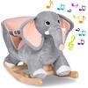 BAKAJI Elefante a Dondolo Cavalcabile Peluche Giocattolo Bambini con Effetti Sonori