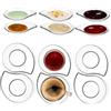 vienberg 6 piattini in vetro universali, piatti da portata a goccia, ideali per salse, marmellate, dessert, ciotole per salse, 13 cm di lunghezza, piattino da caffè