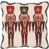 furn. Cuscino imbottito in poliestere Nutcracker Trio - Cuscino decorativo trapuntato natalizio con motivo Schiaccianoci testurizzato (multicolore - 45x45cm)