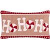 furn. Cuscino imbottito in piuma Candy Ho Ho Ho - Cuscino decorativo natalizio trapuntato con slogan testurizzato (rosa/rosso - 30x50cm)