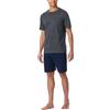 Schiesser Schlafanzug Kurz Rundhals-Nightwear Set Pigiama, Blu Notte_182195, 54 Uomo