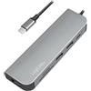 LogiLink UA0343 - Hub multifunzione USB-CTM con 6 espansioni: 1x HDMI/1x USB-C PD (Power Delivery)/1x lettore di schede SD/2x USB 3.2 Gen 1x1/1x HDMI (4Kx2K @30Hz) per smartphone, notebook, computer