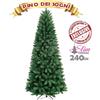 BAKAJI Albero Di Natale SLIM Pino Dei Sogni Altezza 240 cm Base a Croce 1125 Rami