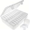 DecorDwell 30 Pezzi Organizzatori di Piccole Perline 5,5 x 5,5 x 2 cm, Plastica Mini Contenitori Trasparenti con Coperchio per Perline, Scatolina di Stoccaggio per Gioielli, Piccoli Oggetti