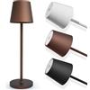 SMART-J Lampada Ricaricabile LED da Tavolo Easy Circle - 3 Temperature di Luce, 6 Ore di Autonomia, Design Moderno, Interruttore Touch, USB Ricaricabile (Caffè)