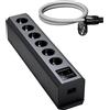 GigaWatt Pack PF-2 EVO+ nero con PowerSync PLUS 1,5m - Ciabatta multipresa, presa multipla o protezione da sovratensione