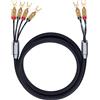 Oehlbach Fusion Four (2 x 2,5 m) - Cavo per altoparlante o diffusore, assemblato, Compatibile bi-wiring, 4 mm², Fourches