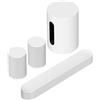Sonos Pack Beam (Gen 2) + 2x Era 100 + Sub mini bianco - Soundbar, Dolby Atmos, Dolby TrueHD, Dolby Digital Plus, AirPlay 2, Bluetooth, Wi-Fi