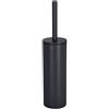 Spirella Scopino per WC Spirella con supporto in acciaio, Akira, testina intercambiabile e supporto in acciaio massiccio con contenitore igienico, scopino WC chiuso, autoportante, nero opaco, 40 x 9,5 x 9,5 cm