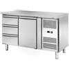 Tavolo Refrigerato 1 porta, 3 cassetti 282 Lt. Acciaio inox. -2°/+8°C. Cm. 136x70x85H. *linea E*