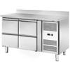 Tavolo Refrigerato 4 cassetti con alzatina 282 Lt. Acciaio inox. -2°/+8°C. Cm. 136x70x85H. * linea E *