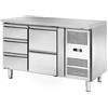 Tavolo Refrigerato 3 + 2 cassetti 282 Lt. Acciaio inox. -2°/+8°C. Cm. 136x70x85H. *linea E*