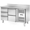 Tavolo Refrigerato 3 + 2 cassetti con alzatina 282 Lt. Acciaio inox. -2°/+8°C. Cm. 136x70x85H. *linea E*
