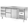Tavolo Refrigerato 1 porta e 5 Cassetti, 420 Lt. Acciaio inox. -2°/+8°C. - Cm. 179,5x70x85H. * Linea E *
