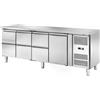 Tavolo Refrigerato 1 porta e 6 cassetti, 560 Lt. Acciaio inox. -2°/+8°C. - Cm. 223x70x85H. * Linea E *