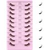 Leipple Mezze Ciglia Finte 3D Naturale Multipack 10 Paia, Pure Fatte a Mano Cancella Banda Lungo Ingombrante Spessore Extension alla Moda per il Trucco, per Matrimoni di Feste (1001)