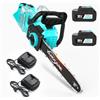 YARDCARE Motosega a Batteria 16 Pollici con Display LED, 2×4Ah Batterie, Tensionamento Catena Senza Attrezzi, Motosega Elettrica Potente 15/20 m/s per Potatura e Giardinaggio