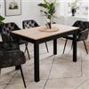 DEGHI Tavolo allungabile 120-160x70 cm top in rovere e gambe nere - Gebren
