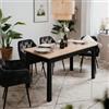 DEGHI Tavolo allungabile 140-180x80 cm top in rovere e gambe nere - Gebren