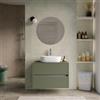 DEGHI Mobile bagno portalavabo sospeso con cassetti 70 cm verde cemento con specchio - Dedalo