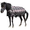 Gallopoff Coperta antipioggia 600D per Shetty & Puledro, impermeabile, antivento, traspirante, antistrappo, senza imbottitura (0 g), pony, a quadretti rossi, 80 cm