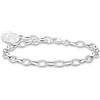 THOMAS SABO 2 bracciali con charm in argento Sterling 925 bianco Charmista Coin X0287-007-21, 17, Argento sterling, Senza Gemstone