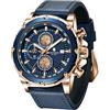 BENYAR BY BENYAR Orologio da uomo Cinturino in pelle analogico Orologi uomo Regali | Orologio al quarzo Data Impermeabile Luminoso al buio Business/Casual/Sport