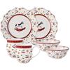Villeroy & Boch - Toy's Delight set da colazione per 2, motivo cavallo a dondolo 6 pezzi multicolore, servizio con piatti da colazione, tazze e ciotole, stoviglie natalizie, porcellana Premium
