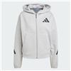 Adidas W Z.N.E. Fz Felpa Zip Capp Gri Mel Donna