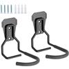 Euqvunn Appendi Bici da Muro - Supporto per Biciclette da Parete resistenti 35KG, Gancio Bici verticale salvaspazio per garage/interni, Compatibile con Bici da Corsa/Mountain (Nero, Set di 2)