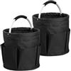 IHOMAGIC 2Pcs Borsa Attrezzi Lavoro con 6 Tasche, 17L Cestino porta Detersivi Salvaspazio, Cestino Picnic Portatile in Tessuto Oxford 600D, Cestini Portaoggetti per la Doccia, la Pulizia, Nero