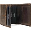 Fa.Volmer ® Portafoglio in vera pelle | protezione RFID | 9 scomparti per carte + portamonete | con confezione regalo | Modello: CityWalker, marrone scuro, m, Classico