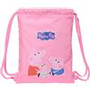 safta PEPPA PIG BABY PIG - Zaino a sacco piatto Junior, ideale per bambini di diverse età, comodo e versatile, qualità e resistenza, 26 x 34 cm