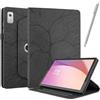 Netany Rotating Custodia per Lenovo Tab M9 2023, con penna PU Pelle Flip Cover, con portapenne Supporto Rotazione 360 Protettiva Cover - Nero