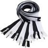 Aerzetix - Set di 8 Cerniere Lampo a Spirale N°5 85cm separabili con cursore Decorativo per Accessori Tessili Cucito Abbigliamento | in Metallo Nylon Poliestere | Colore Bianco e Nero