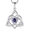 starchenie Collana con Nodo Celtico Collana con Pietre Portafortuna a Cuore in Argento 925 per donna
