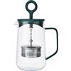 La Cafetière Gyro Spinfuser, Teiera con infusore a maglia fine in acciaio inox, in vetro borosilicato resistente al calore, per tè sfuso e tisane, 1,25 l, verde