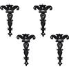 INCREWAY 4 cerniere decorative classiche a T, 8,1 cm, resistenti, in lega di zinco, antiche, cerniere per porte e capannoni, con viti (nero)