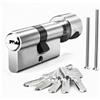 MANICAF Cilindro a manopola 30/30, serratura eurocilindro, cilindro con pomello, serratura di sicurezza porta d'ingresso, serratura a cilindro 60 mm con 5 chiavi in ottone