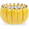 H&H Centrotavola Banana in Stoneware Decorata - Fruttiera o Porta Oggetti da Tavola - Ceramica Resistente - 17x10h cm - Design Frutta Originale