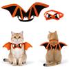 KASESSS 2 Pezzi Halloween Cat Costume Ali, Costume di Halloween per Animali Domestici, costume da Pipistrello per Animali Domestici di Halloweens con Papillon di Zucca per Decorazione di Cosplay, M