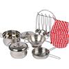 small foot 8968 Set stoviglie per cucina bambini Gustav in metallo small foot, incl. guanto da forno ed utensili di cucina, per cucine da gioco, a partire da 3 anni