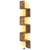 VASAGLE Mensola Angolare da Parete con Luci LED RGB, Scaffale Angolare a 5 Ripiani, Libreria, per Camera da Letto, Soggiorno, Bagno, Ufficio, Pulsante e Telecomando, Marrone Vintage LBC630K01
