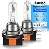 SOFOC Lampadina H15 12V 55W/15W 715 Faro DRL Bianco Caldo 4000K 2Pcs | 64176 PGJ23t-1 - Abbagliante/Anabbagliante -1000LM Doppio filamento - Base a 3 pin - AC/DC supportato - Alogena - Plug & Play