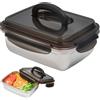 WEFHEF Porta Pranzo in Acciaio Inox, Contenitore per Pranzo 1800ml, Scatole Bento con Maniglia Adatto a Microonde e Lavastoviglie, Portavivande per Ufficio, Scuola o Picnic, 22.5 X 17.5 X 9 CM