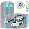 FOREDOO 2 in 1 Sacchetto Scarpe Lavatrice, Versione Migliorata Sacchetto per Lavare Scarpe in Lava-trice, Riutilizzabile Doppie Cerniere e Doppie Tasche Sacchetti Scarpe Lava-trice