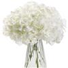 HNVNER 12 Pezzi Fiori Finti di Ortensia in Seta con Stelo, Elegante Bouquet di Ortensie Finte per Matrimoni, Casa, Feste (Bianco)